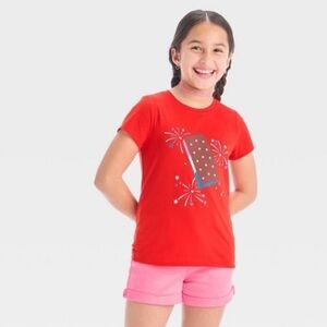 Cat & Jack Red T-Shirt with Ice Cream Sandwich Design